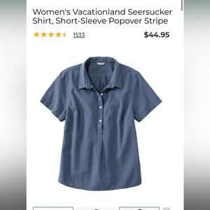 L.L. Bean Vacationland seersucker shirt